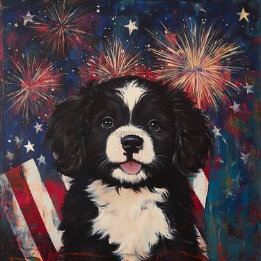 Patriotic Dog Sign, DCO-13365, Sign For Wreath, 10x10